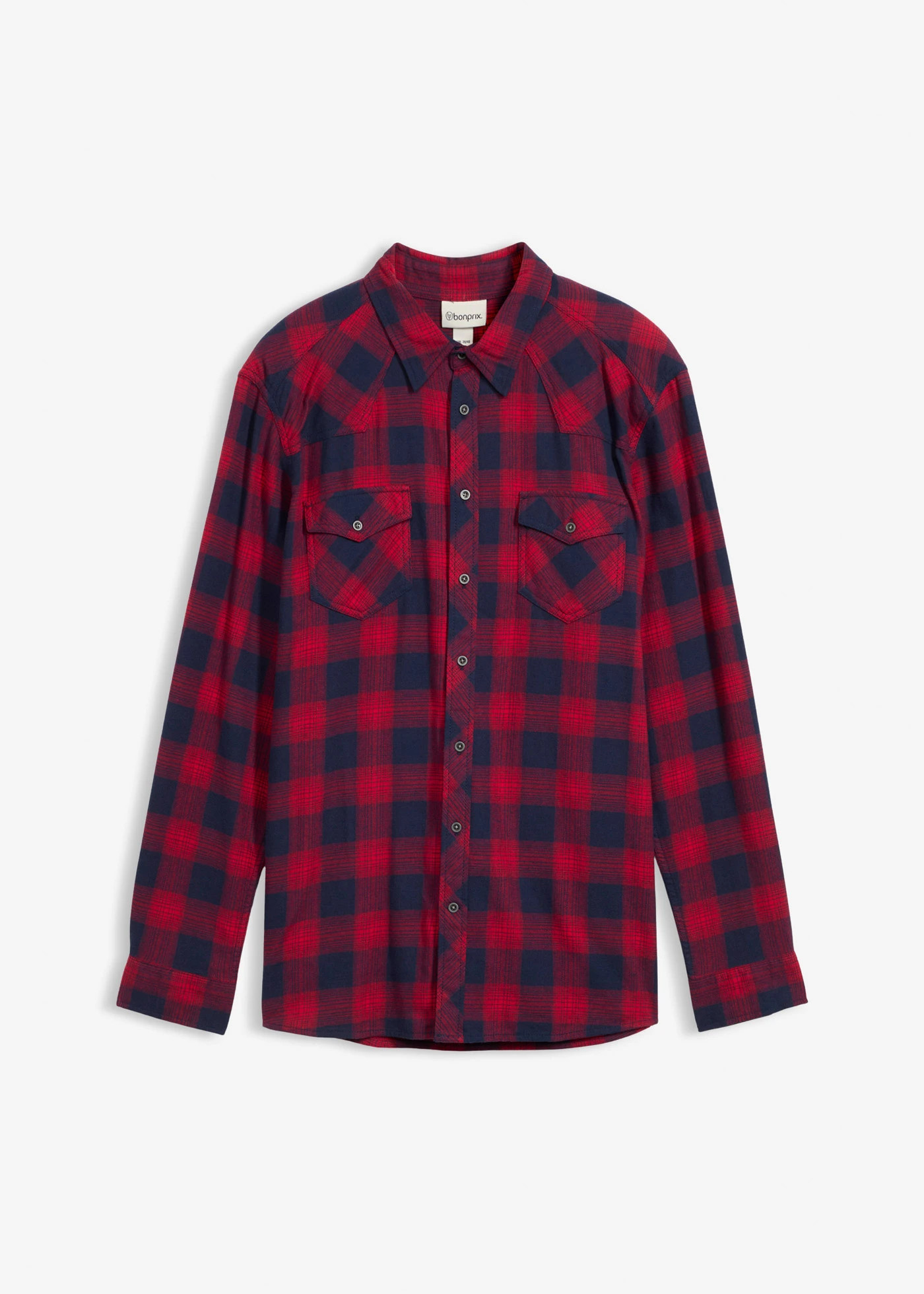 Flanellen overhemd van puur katoen rood-donkerblauw geruit | Bonprix NL (Influencer)