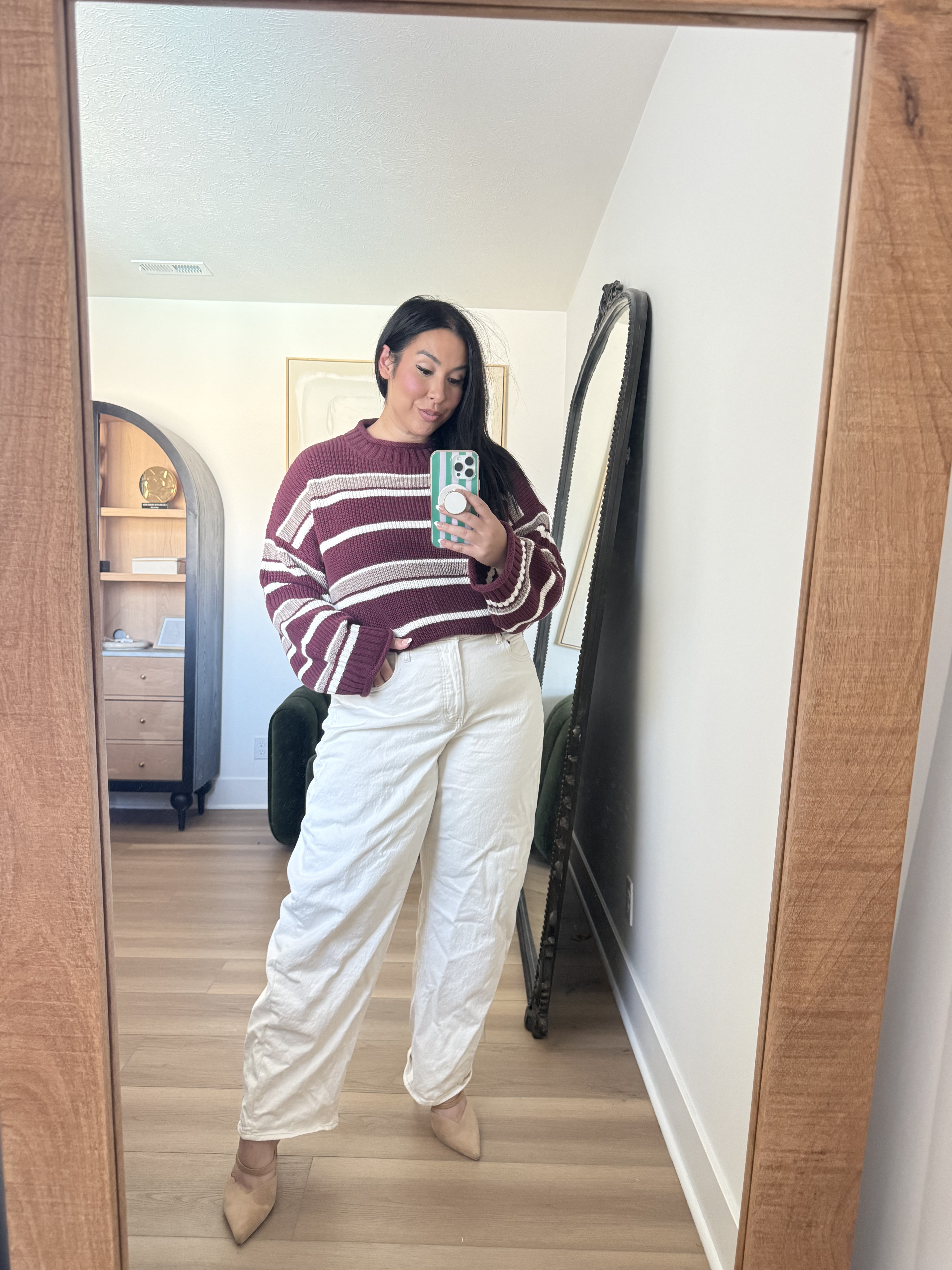 loving this sweater! the color is perfect!
wearing an XL in the sweater and a 33 long in the pants

fall outfits, midsize fashion, mom outfits 

 #LTKgrwm #LTKootd #LTKMidsize
