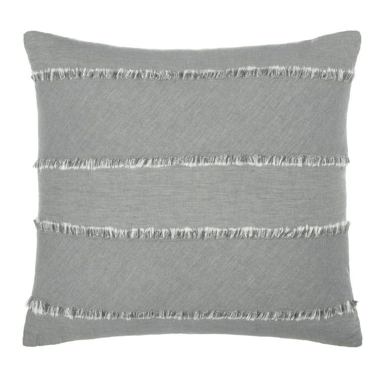 Gap Home Frayed Denim Decorative Square Throw Pillow Dark Grey 22" x 22" | Walmart (US)