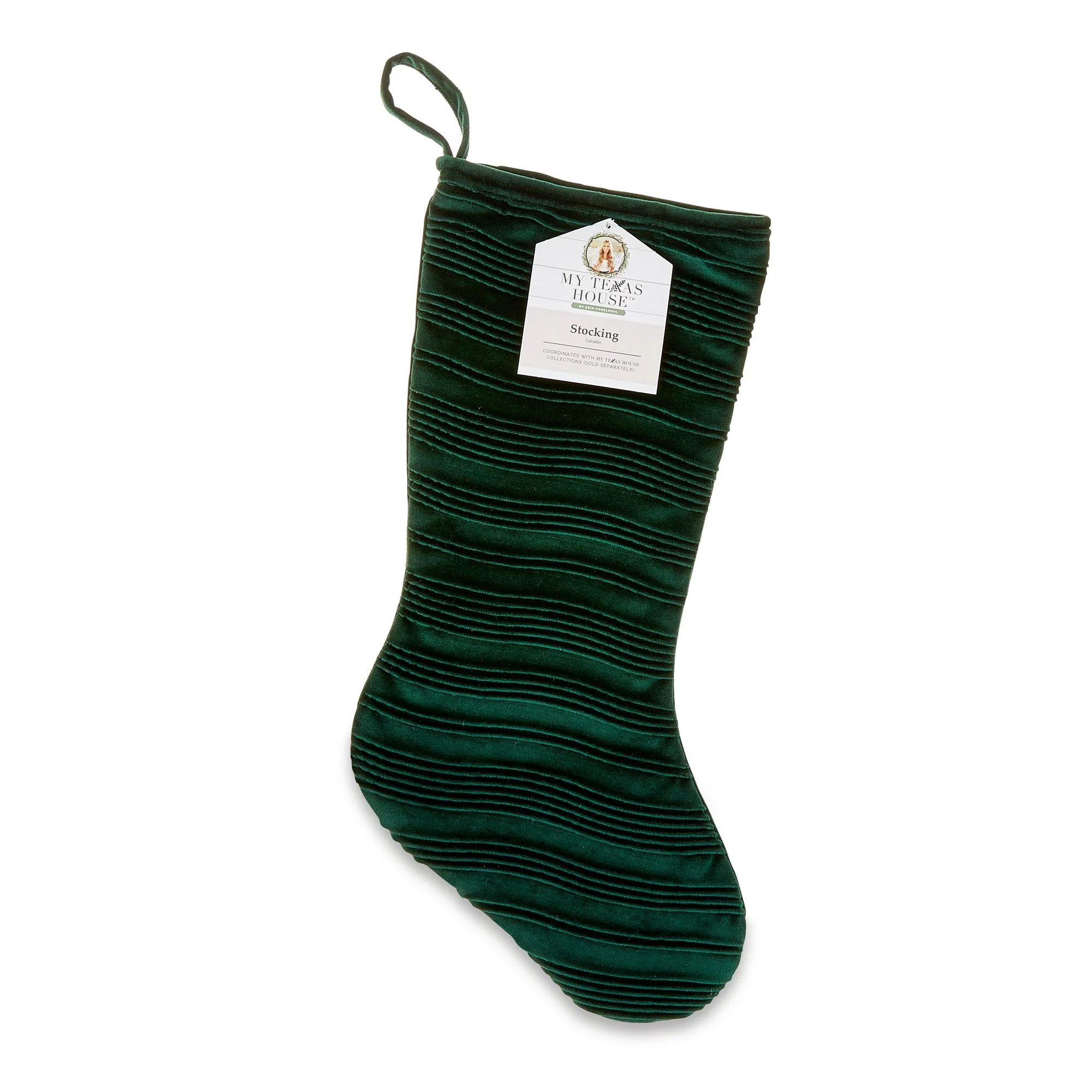 My Texas House, Green Ribbed Christmas Stocking Decoration, 20 inch | Walmart (US)