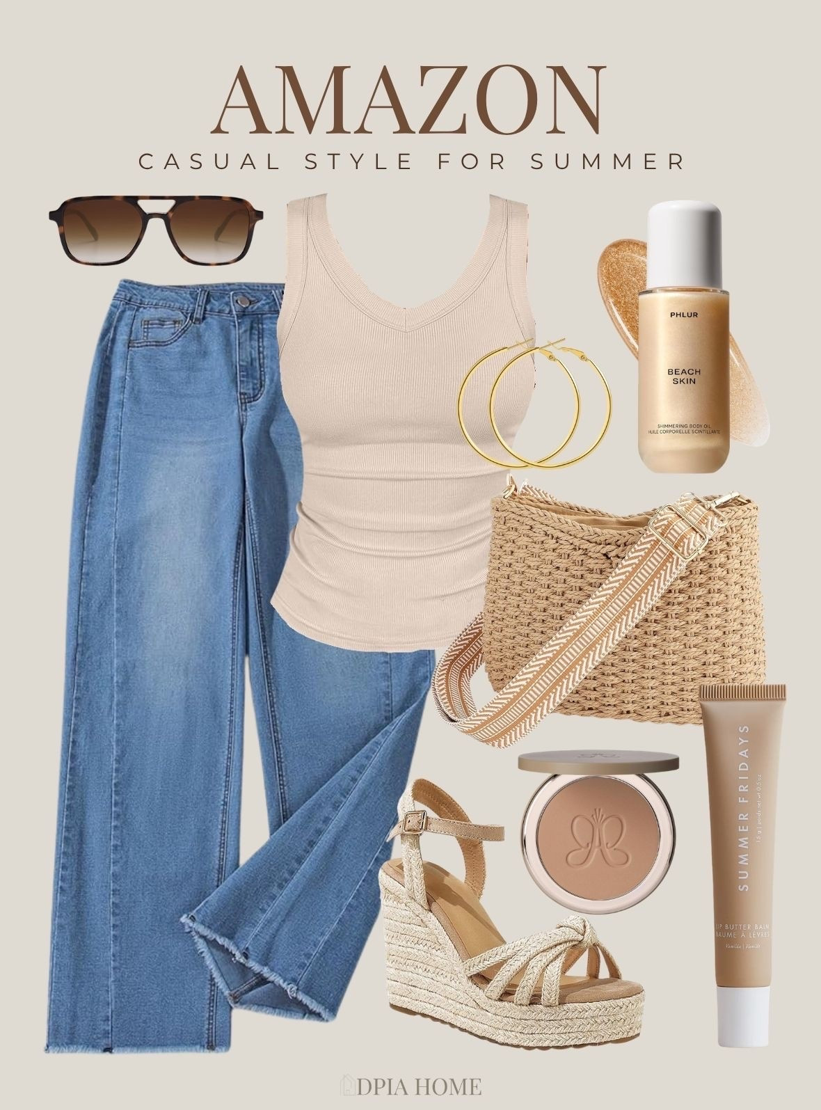 Neutral + casual style picks for summer — from Amazon.

clothing | apparel | denim | sandals | handbag | beauty | tank top

#LTKootd #LTKBeauty #LTKSaleAlert