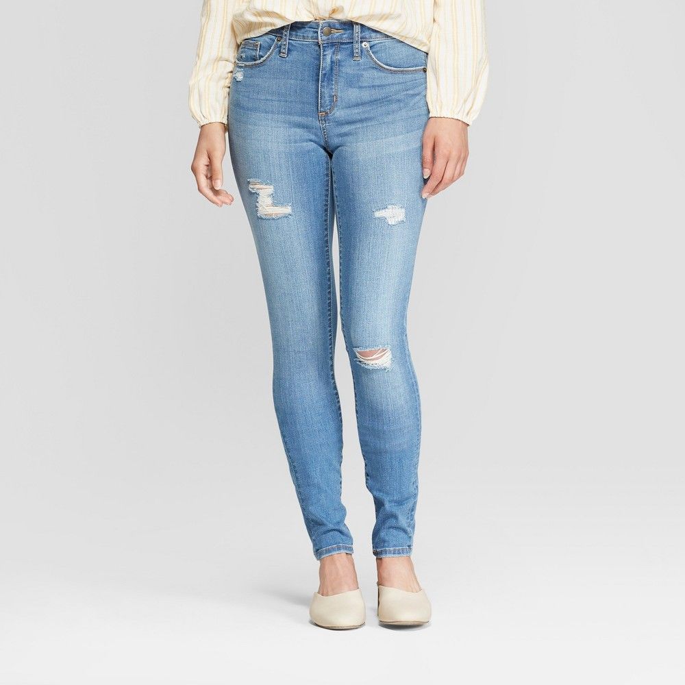 Women's High-Rise Skinny Jeans - Universal Thread Medium Wash 0 Short, Blue | Target