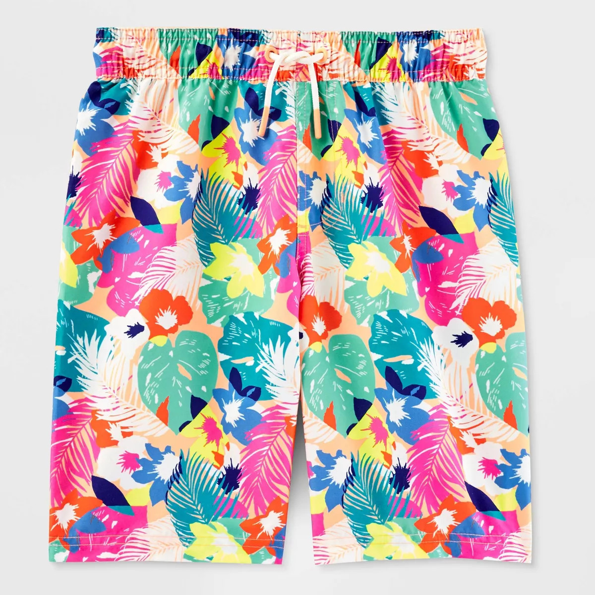 Boys' Adaptive 'Tropical Floral' Swim Trunk - Cat & Jack™ Orange | Target