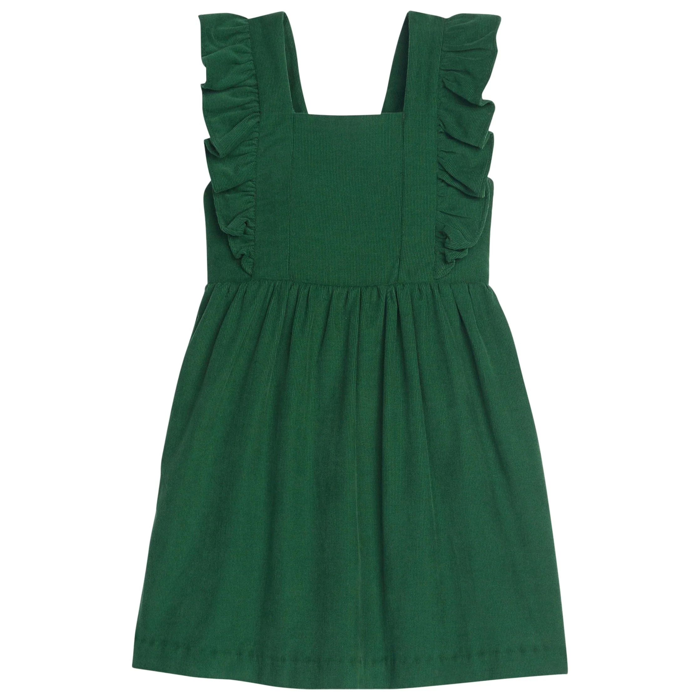 Girls Corduroy Junie Jumper - Ruffle Overall Dress | Little English