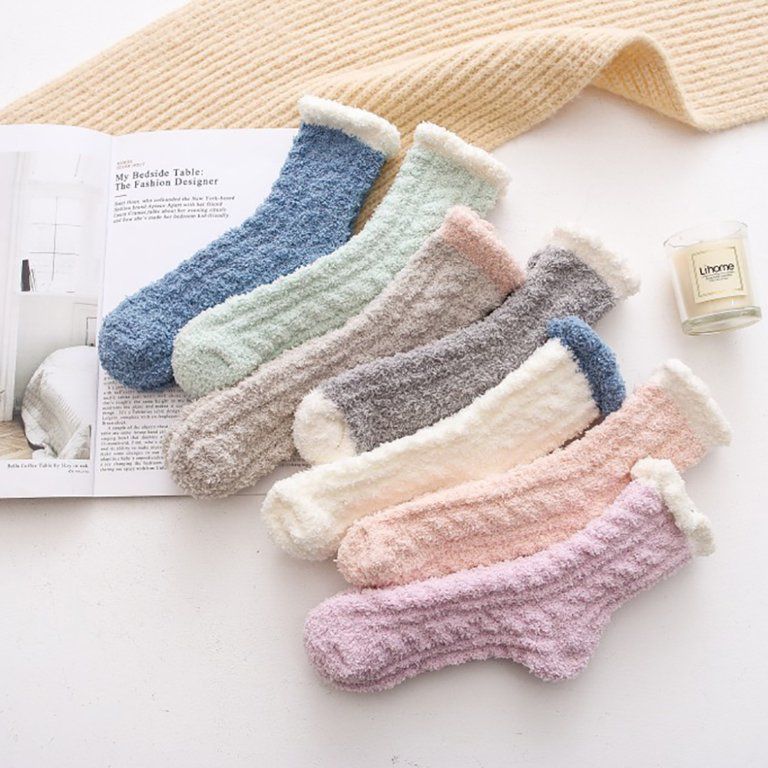 Fuzzy Warm Slipper Socks Women Super Soft Microfiber Cozy Sleeping Socks | Walmart (US)