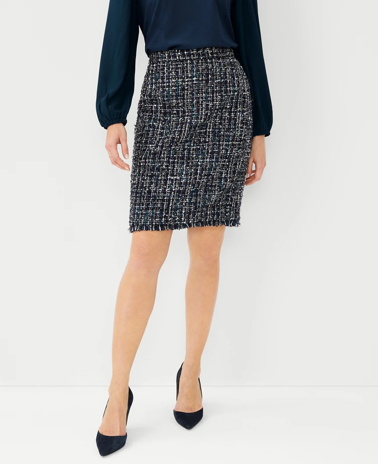 Fringe Tweed Pencil Skirt | Ann Taylor (US)