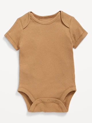 Unisex Short-Sleeve Rib-Knit Bodysuit for Baby | Old Navy (US)