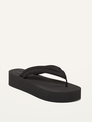 Puffy Nylon Strap Sugarcane-Blend Platform Flip-Flops for Women (Partially Plant-Based) | Old Navy (US)