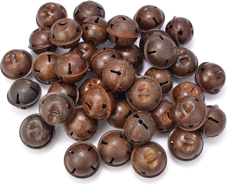 Callenbach 40Pcs 35mm / 1.38inch Rusty Jingle Bells Decorative Vintage Rusted Metal Bells with St... | Amazon (US)