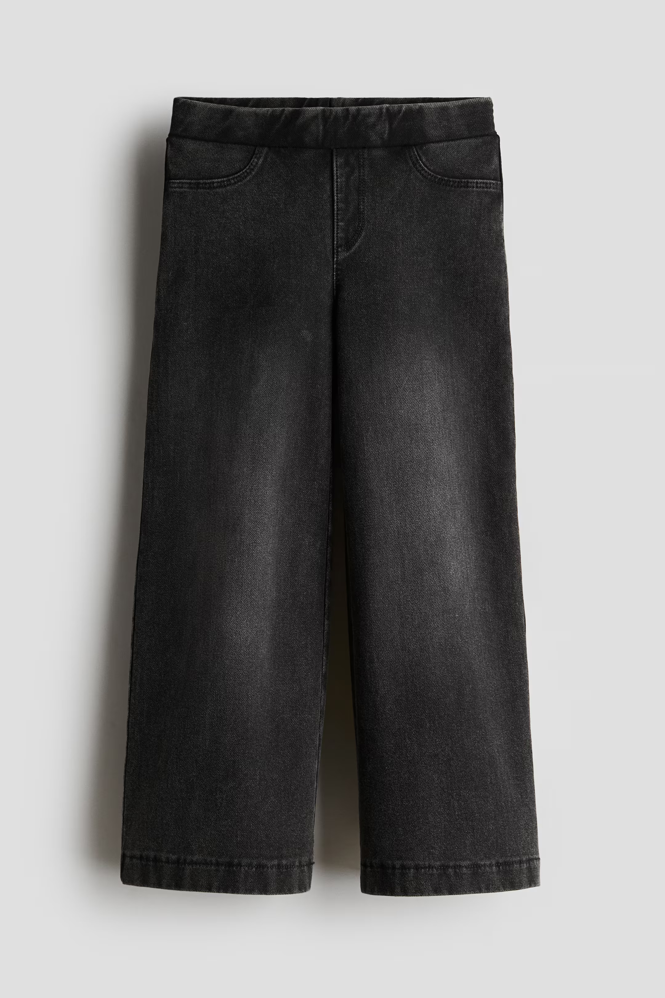 Wide Denim-look Pants - Black - Kids | H&M US | H&M (US + CA)