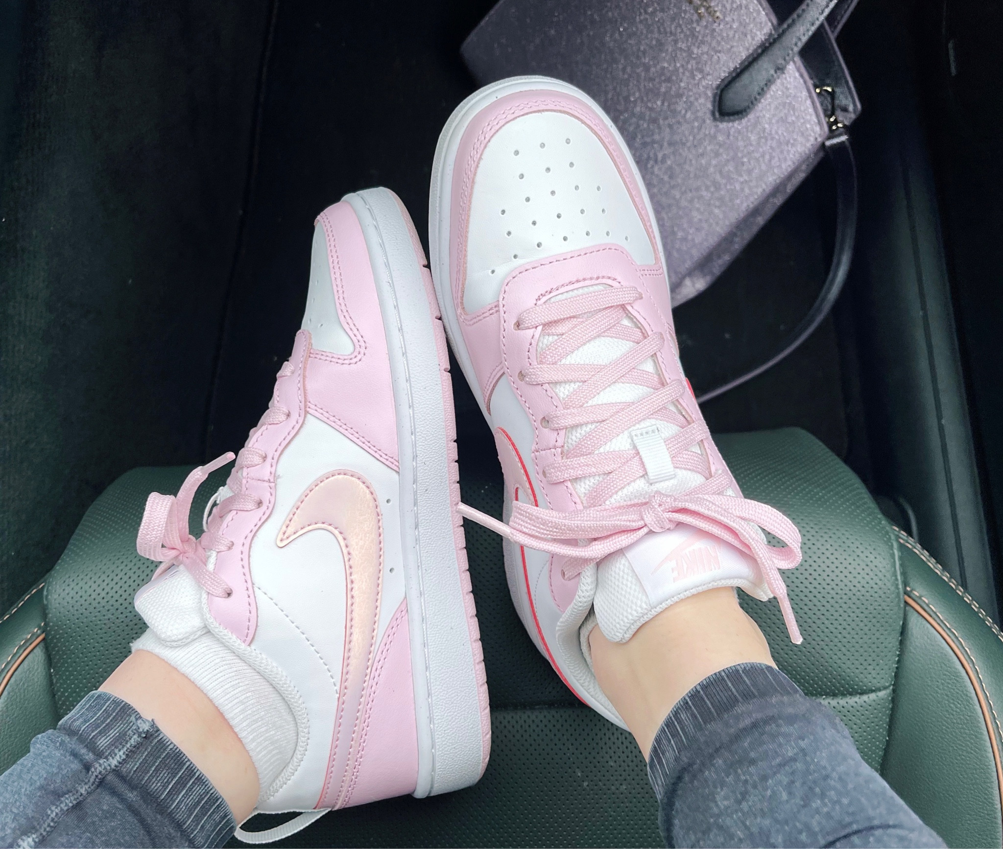 How cute are these pastel pink Nike court borough low top sneakers?! 💖 I wear a size 7.5 in women’s Nikes and I fit the size 5 in the big kids Nikes! 

#LTKunder100 #LTKFind #LTKshoecrush