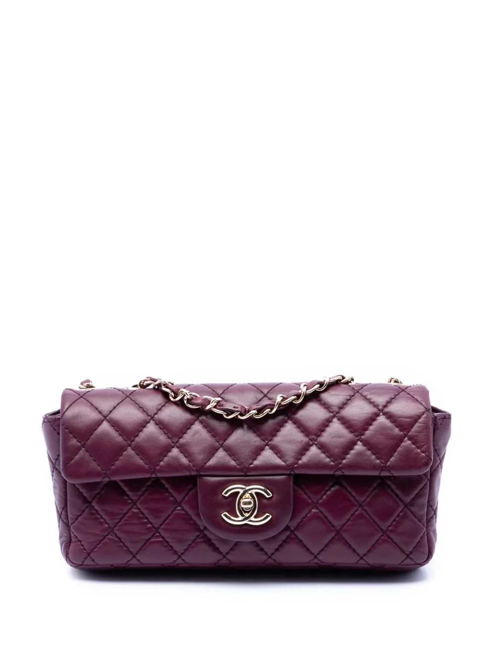 CHANEL Pre-Owned 2008-2009 Classic Lambskin East West Single Flap shoulder bag - Purple | Farfetch Global