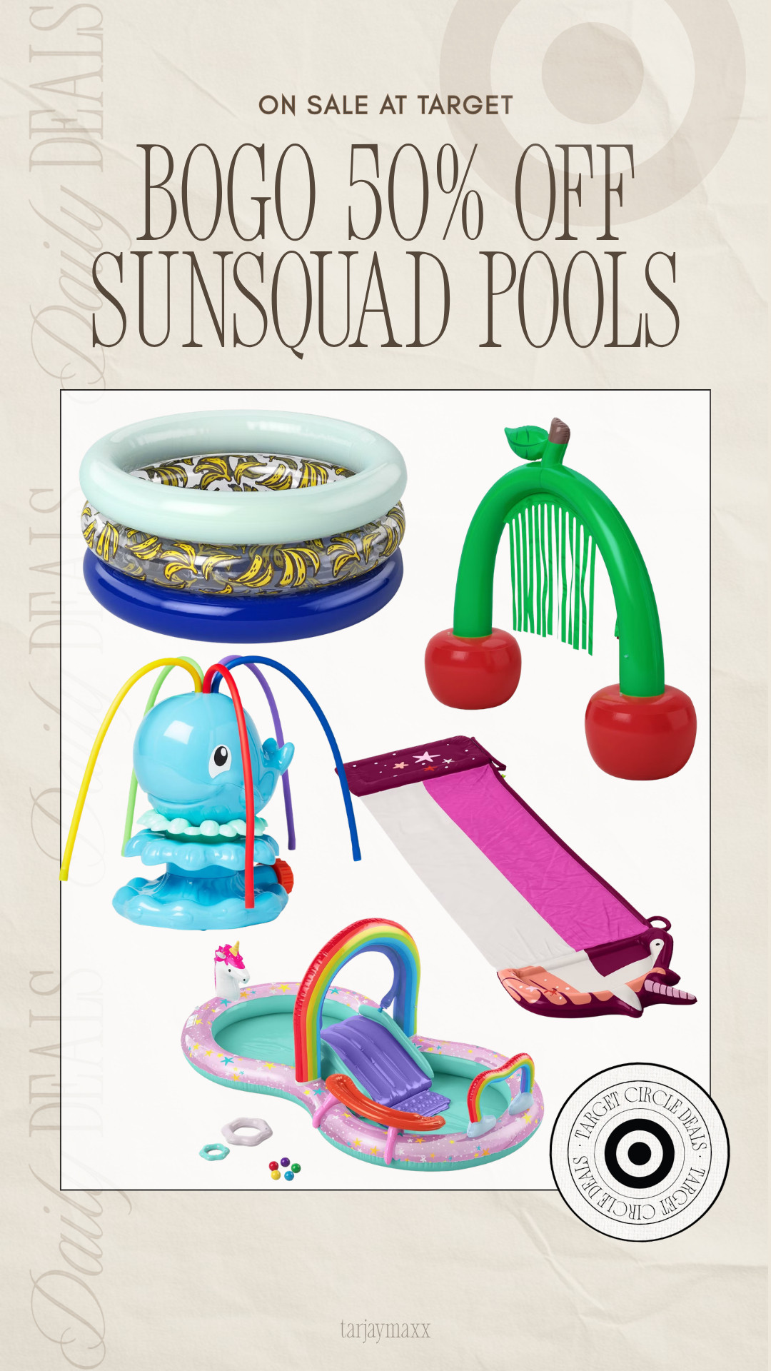 If you've got little ones at home, don't miss this one - Sun Squad toys and outdoor play favorites are BOGO 50% off at Target! 

wedding guest dress summer, summer outfits, summer dresses, country concert outfits, date night outfits, plus size fashion, business casual workwear, vacation outfits beach, work outfits, travel outfits, target finds, target deal, target circle week, target circle, sun squad, sun squad target, backyard toys, target kids 

 #LTKmomlife #LTKSwim #LTKKids