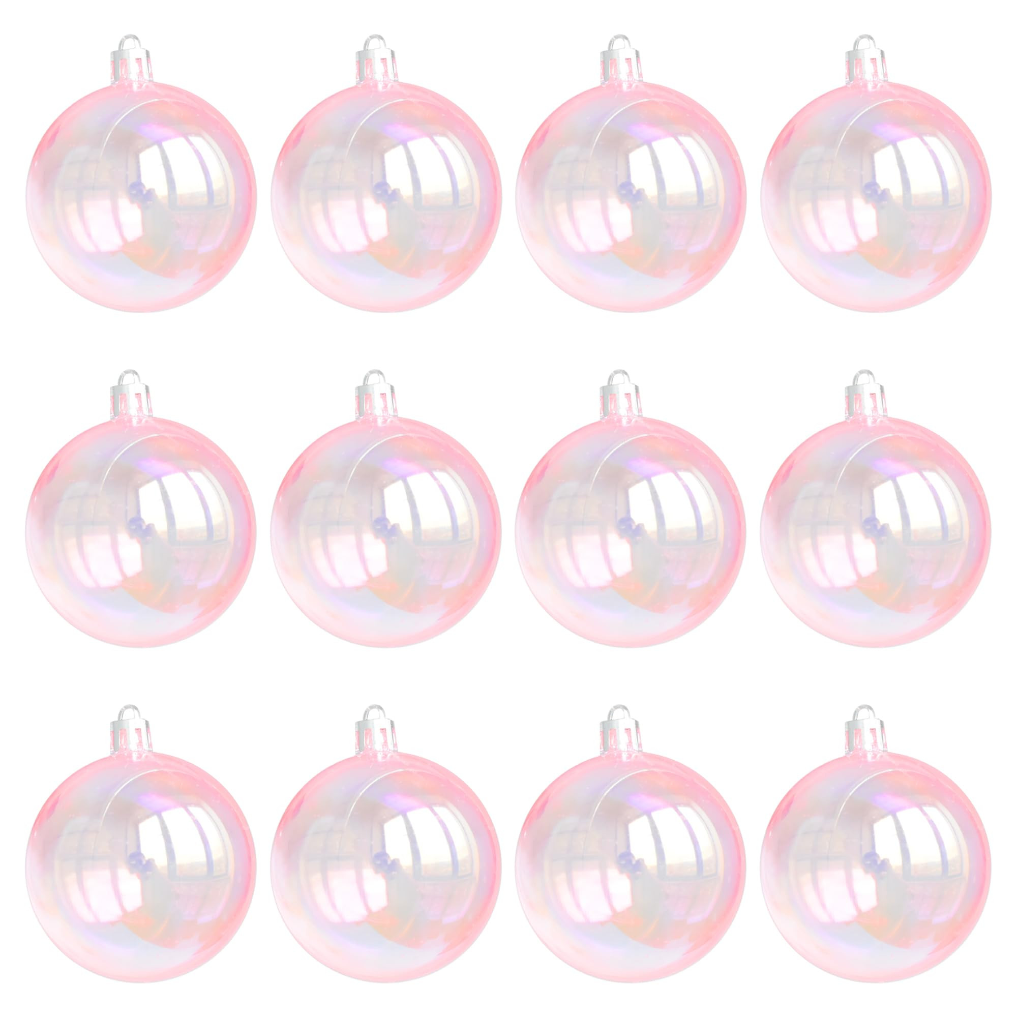 12 Pcs Mini Christmas Iridescent Ornaments Balls Plastic Iridescent Ornaments Decorative Hanging ... | Amazon (US)