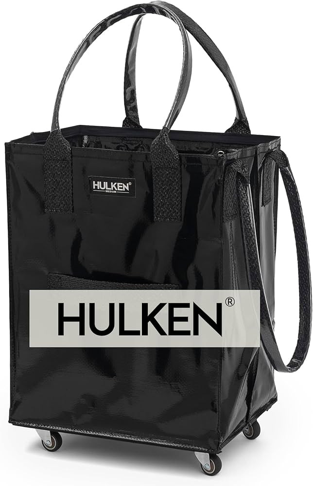 (Medium, Black) Reusable Grocery Bag On Wheels, Shopping Trolley, Rolling Tote, Zipper Closure, L... | Amazon (US)