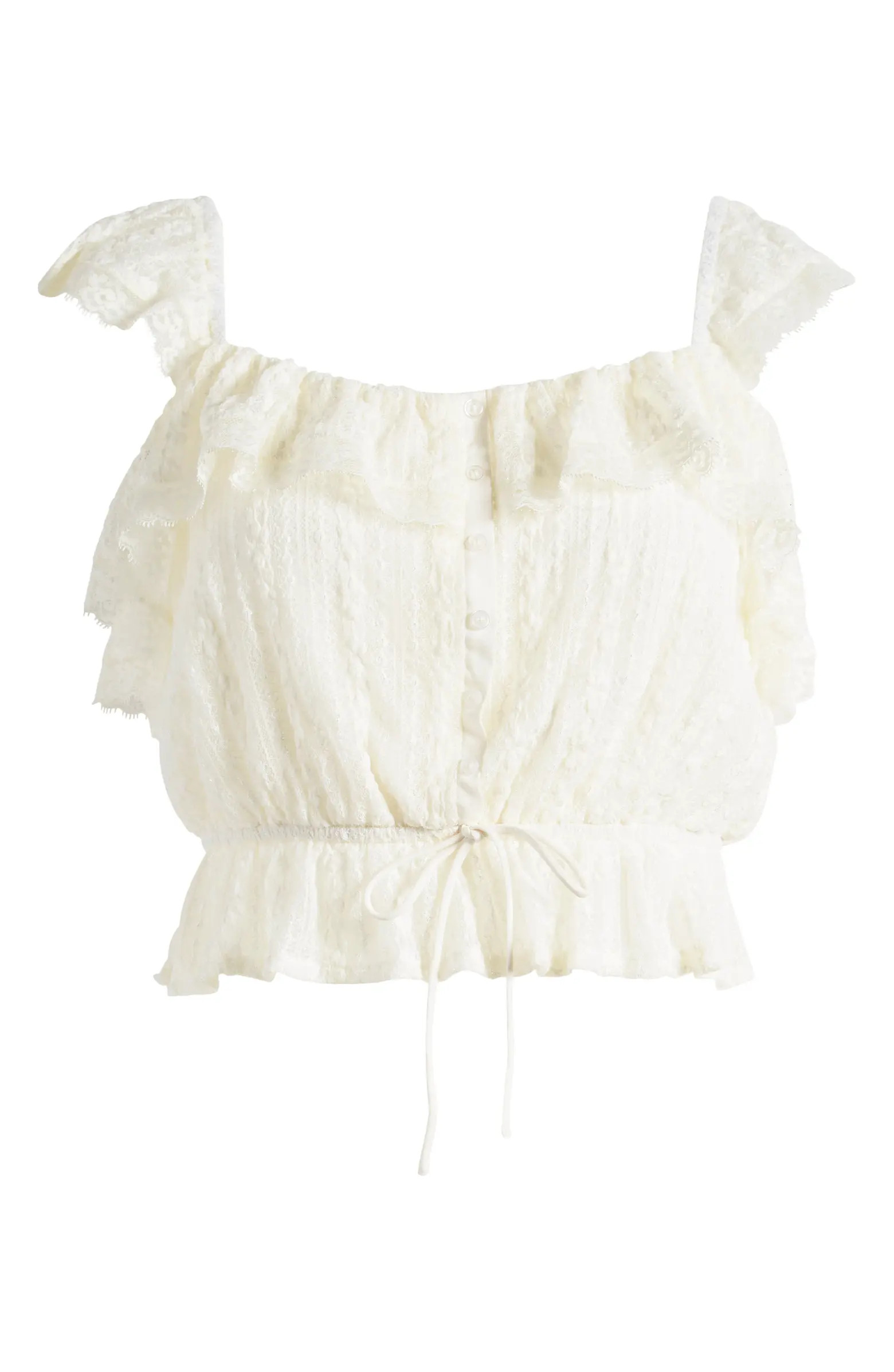 Ruffle Cap Sleeve Lace Top | Nordstrom