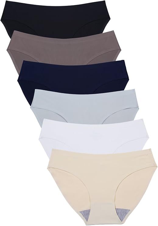 Wealurre Seamless Underwear Invisible Bikini No Show Nylon Spandex Women Panties | Amazon (US)