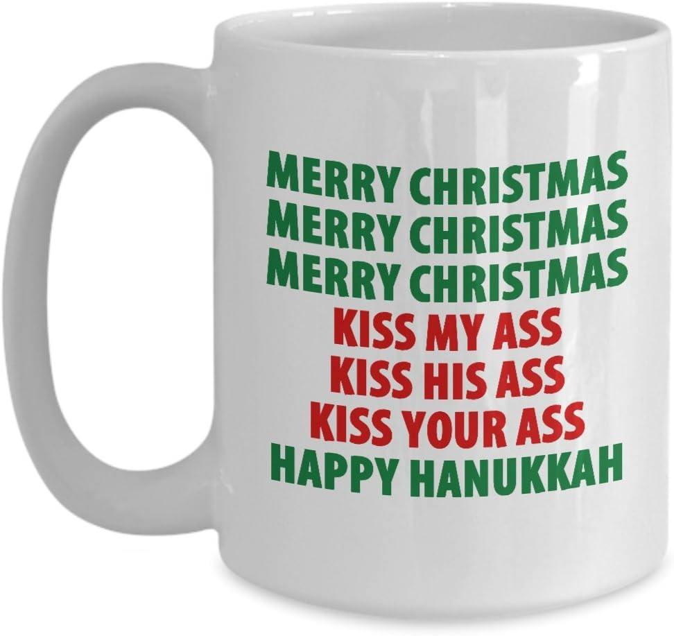 Christmas Vacation Merry Kiss My Ass Funny Mug Gift Movie Clark Griswold Hanukkah Xmas Holidays Coff | Amazon (US)