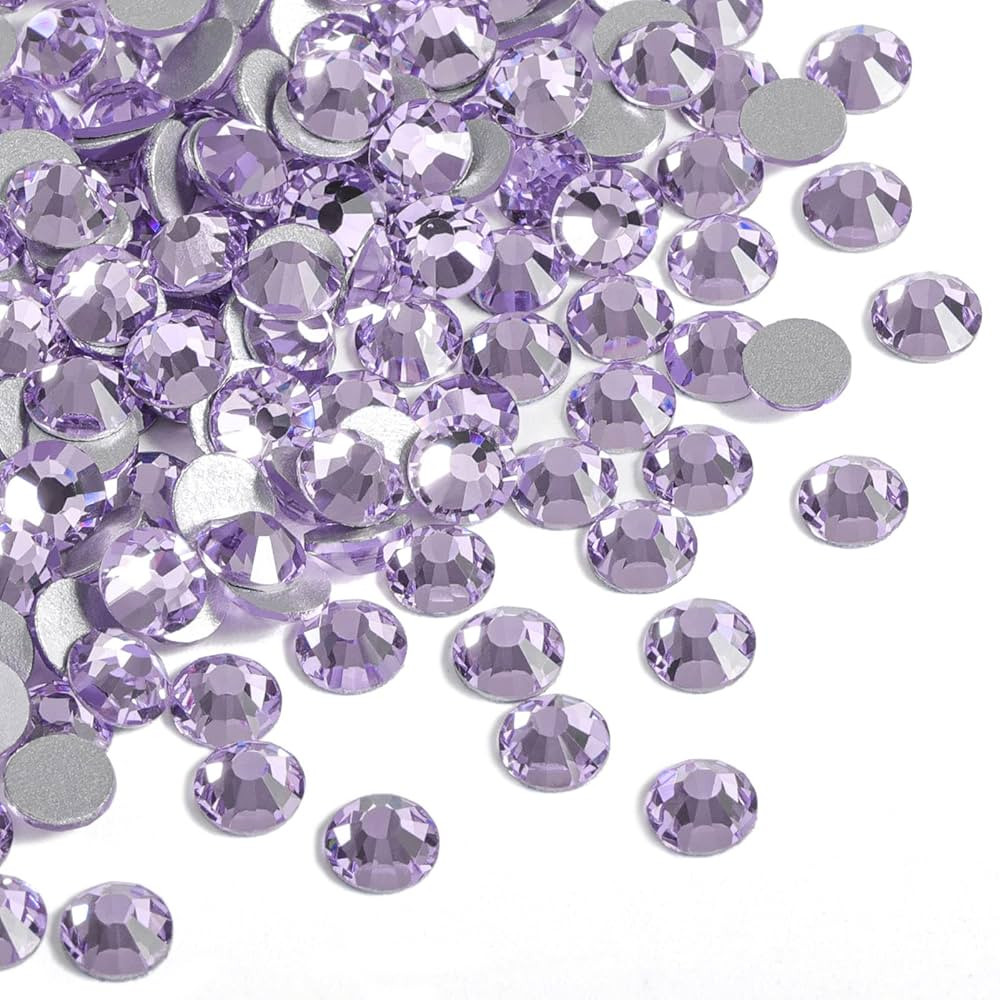 Beadsland 2880pcs Flat Back Crystal Rhinestones Round Gems for Nail Art and Craft Glue Fix, Viole... | Amazon (US)