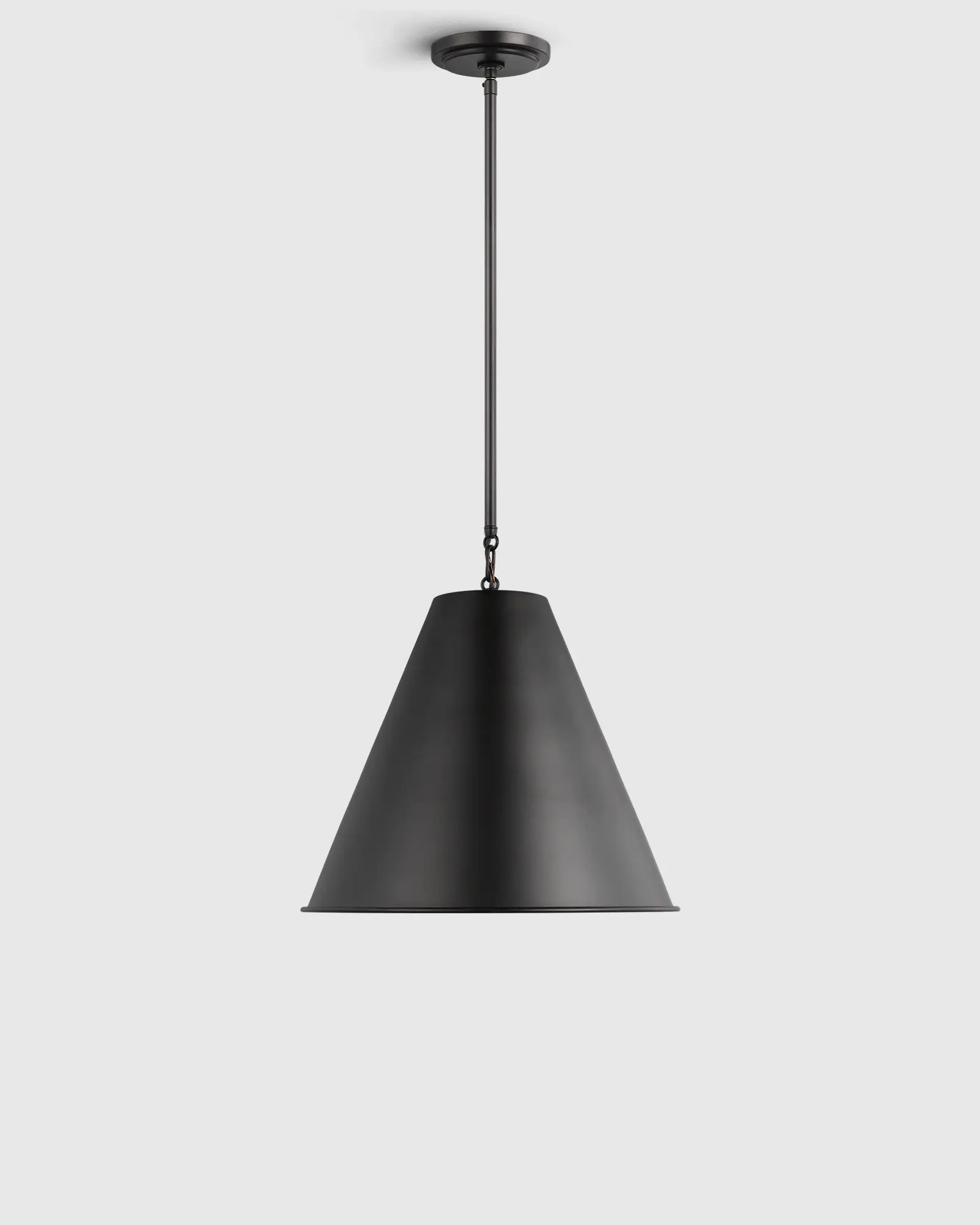Tapered Steel Shade Pendant Light in Black | Quince