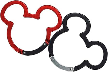 0 degree Aluminum (2-Pack) Mickey Mouse Ring Carabiners Clip Disney Shape Spring Loaded Gate Small K | Amazon (US)
