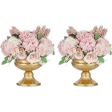 Accent Decor Distressed Gold Metal Compote Bowl | Gold Compote Vase l Lita Metal Vase l Indoor an... | Amazon (US)