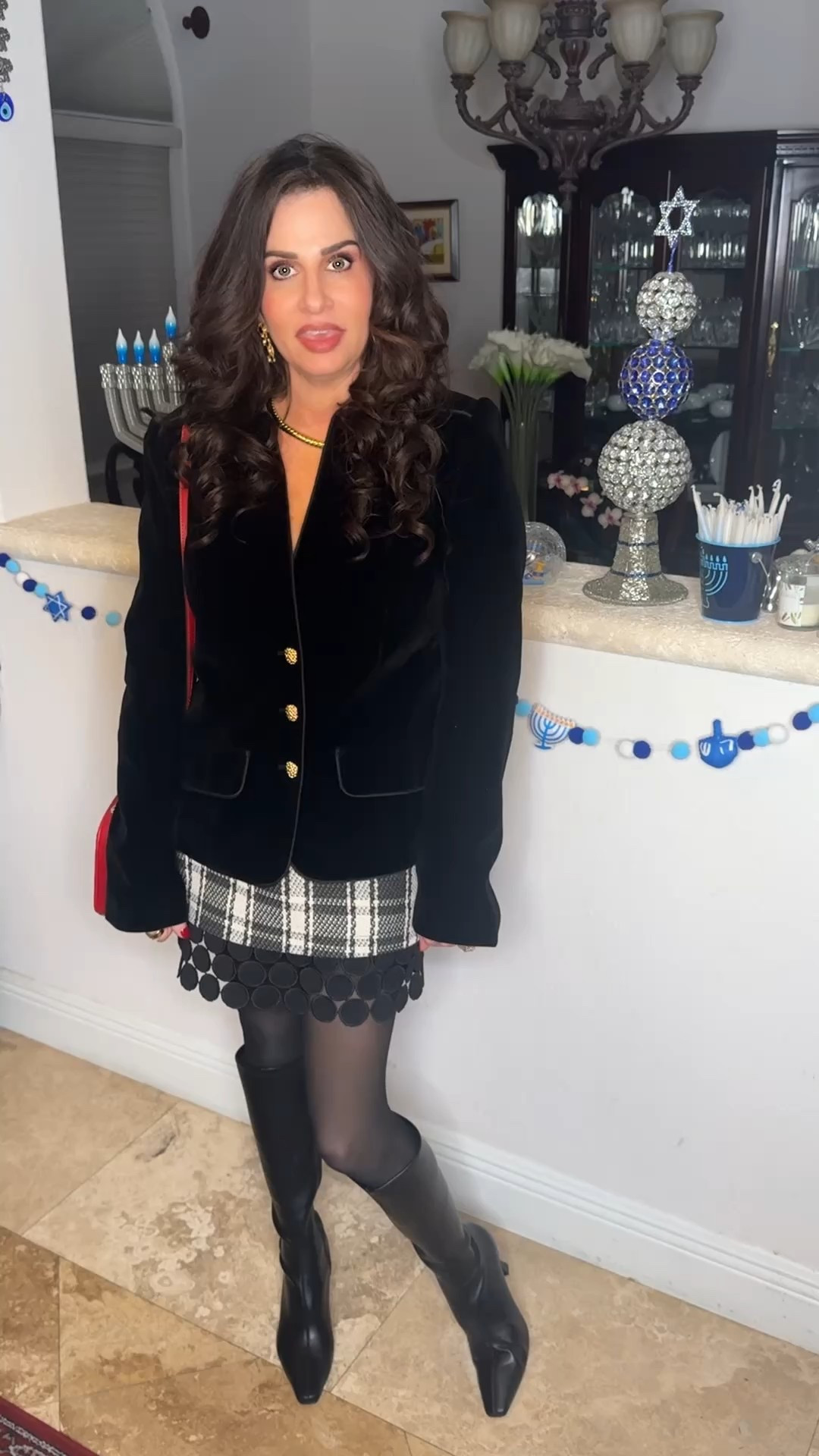 Velvet jacket , plaid skirt ( cute office holiday look ). Jacket sm , skirt 2 
#velvetjacket , #plaidskirt #officeparty

#LTKSeasonal #LTKHoliday #LTKOver40