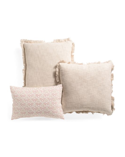 Set Of 3 Cathinka Lumbar And Square Pillows | TJ Maxx
