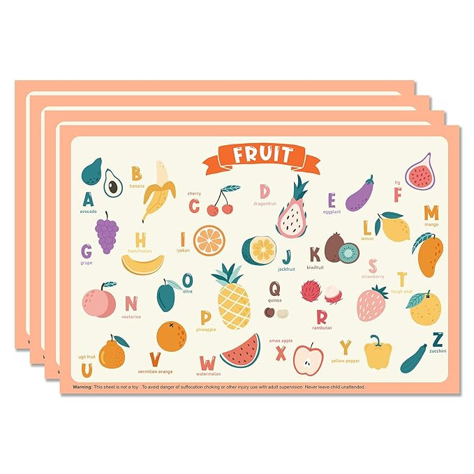 60 Pack Disposable Placemats for Baby & Toddle, 12" x 18" Restaurant Table Mats, Sticky Kids Plac... | Amazon (US)