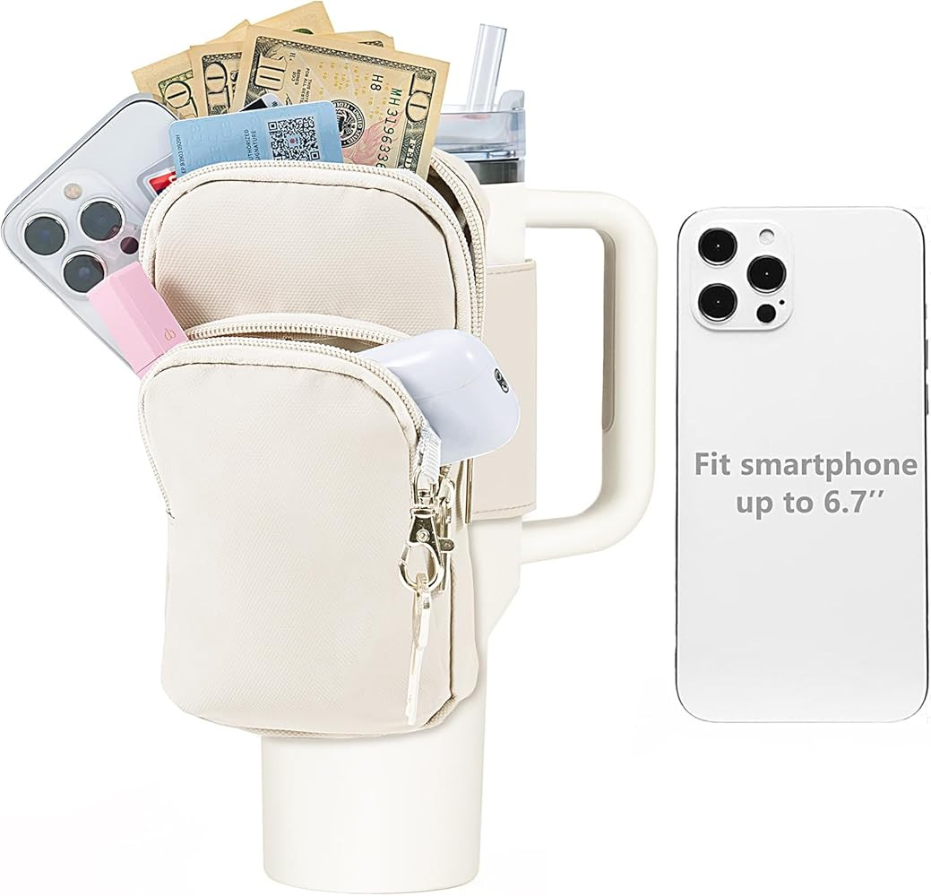 SUITMAT Water Bottle Pouch for Stanley Quencher Cup Tumbler, Large Cup Pouch Bag for Stanley Cup ... | Amazon (US)