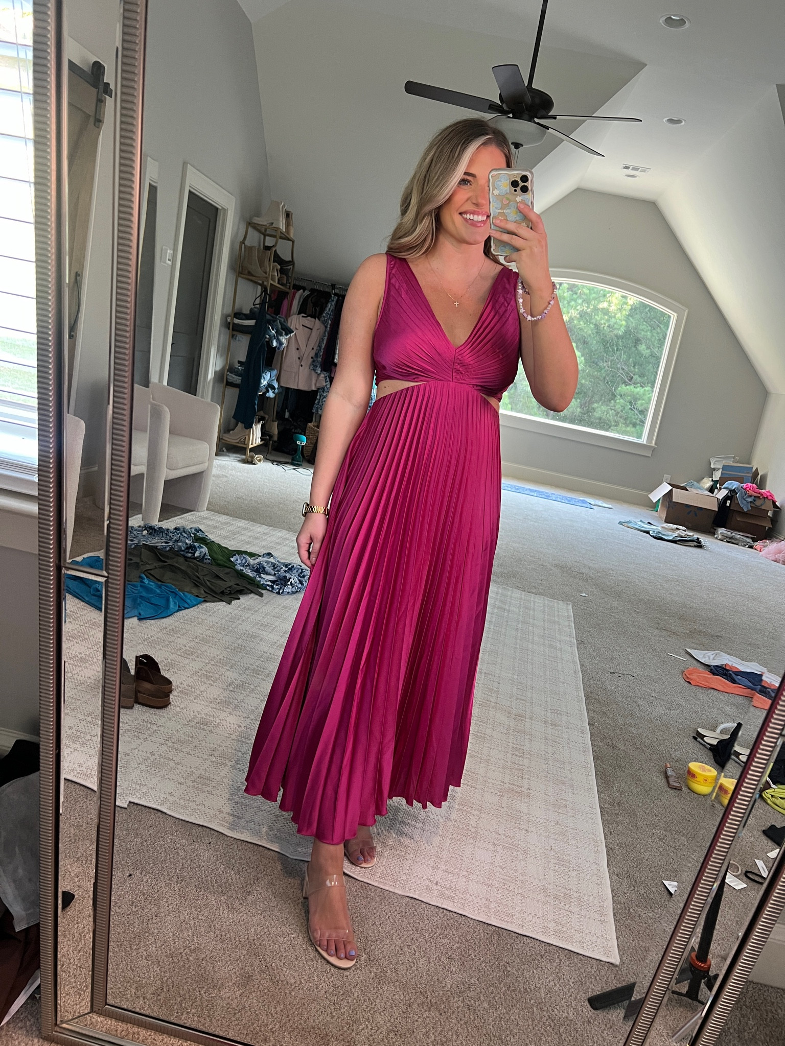 strapless open back dress Wedtrend Women Yellow Long Prom Dress Mermaid High Neck Satin Pleated Cut  Out Formal Dress  WEDTREND