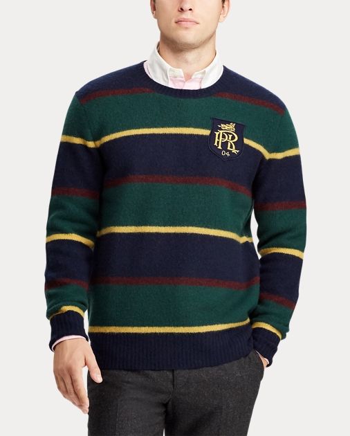 Striped Merino Wool Sweater Polo Wool Flannel Suit Trouser Silk Twill Club Bow Tie Leather Bomber Ja | Ralph Lauren (US)
