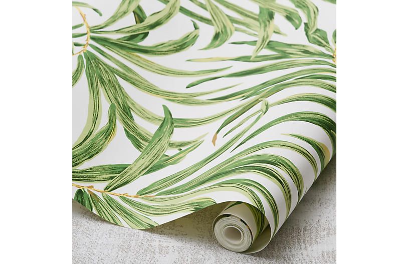 Bali Leaves Wallpaper - Green | One Kings Lane