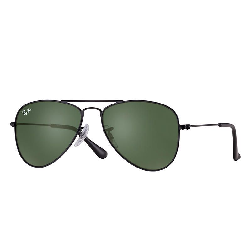 Ray-Ban Aviator Junior Black Sunglasses, Green Lenses - Rb9506s | Ray-Ban (US)