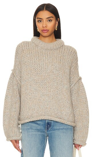 Lofty Wool Whip Stitch Pullover Sweater in Toasted Marl | Revolve Clothing (Global)