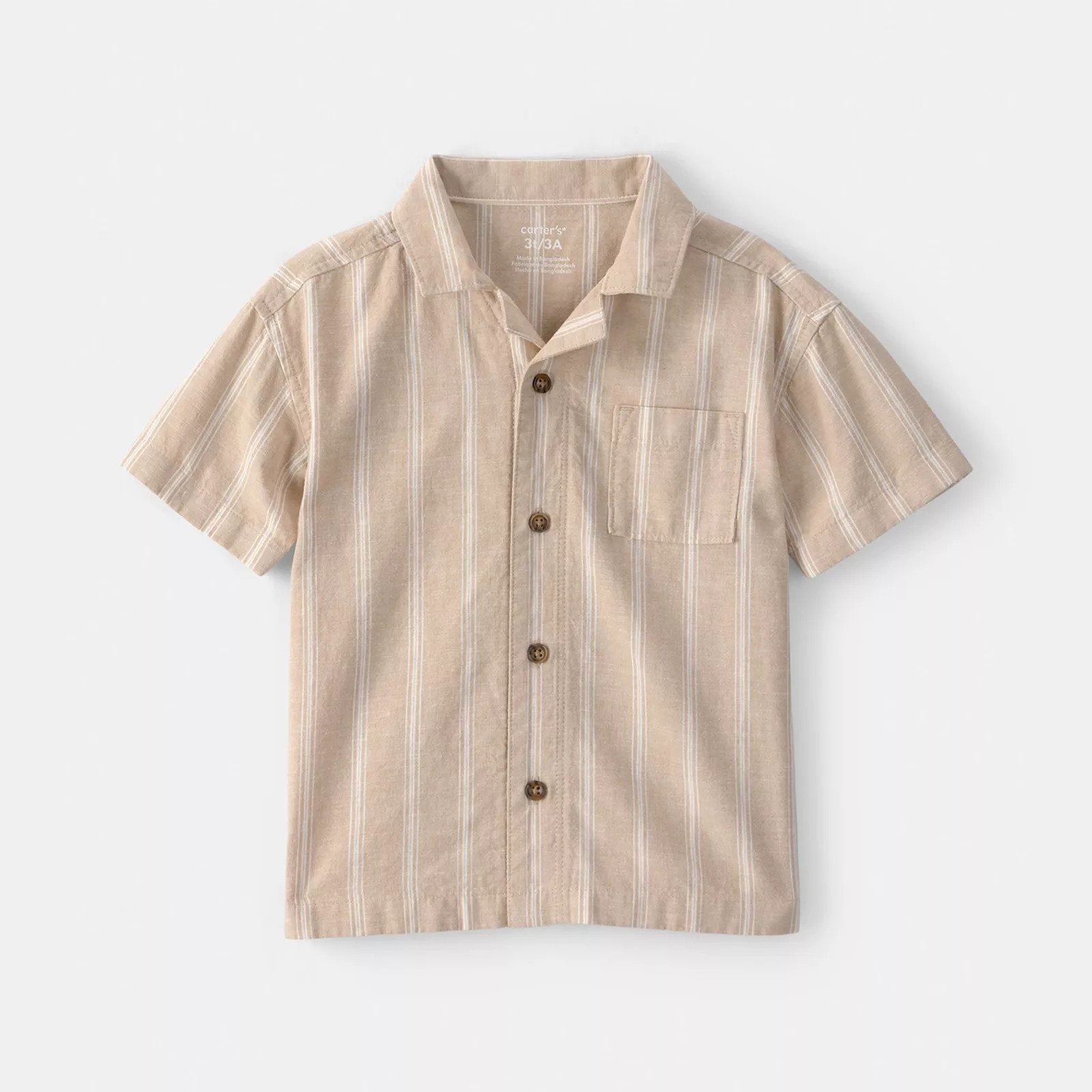 Toddler Boys Carter’s Short Sleeve Striped Button-Down Shirt, Toddler Boy's, Size: 2T, Blue | Kohl's