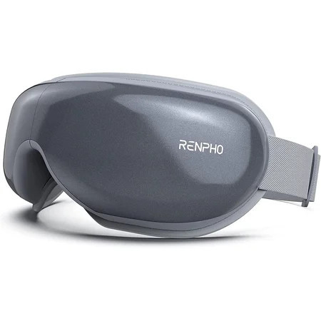 RENPHO Eye Massager with Heat & Vibration – 5 Massage Modes, Bluetooth Music, Adjustable Headband, USB Rechargeable - Gray | Walmart (US)