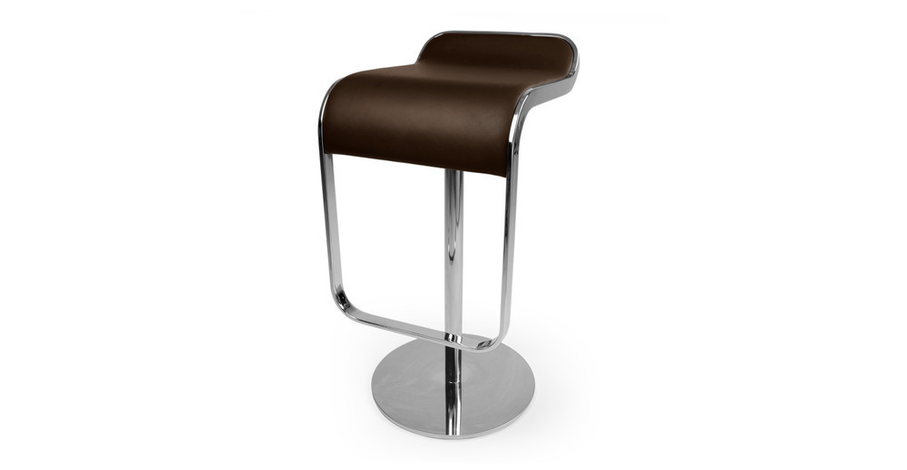 Lem Piston Leather Barstool, Choco Brown Italian | Kardiel