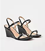 Double Buckle Wedge Sandals | LOFT