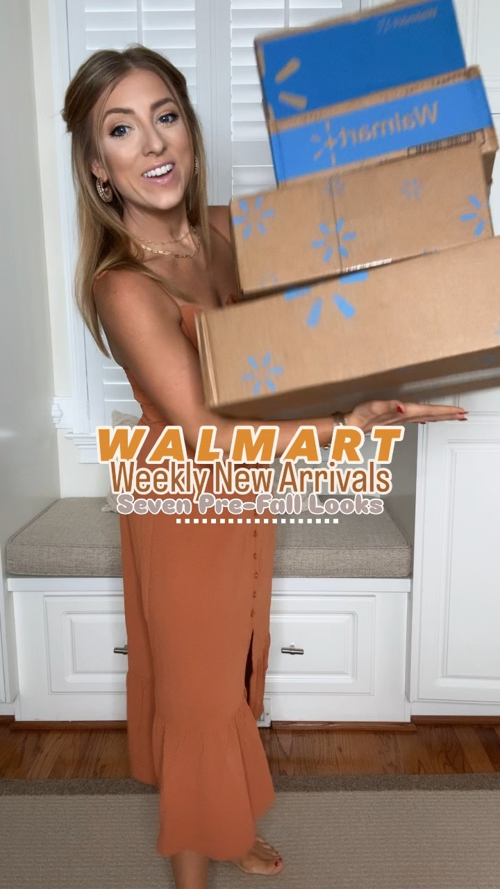 So excited for Saturday Walmart fashion new arrivals! I have so many cute new pieces to share today! We’re getting a touch of fall with the new arrivals 🙂 I love these colors so much! Sharing them styled with seven looks but you can mix and match a lot of these. Sweaters, cardigans, dresses, jeans, and even some really great shoes! I hope y’all love these as much as I do 🙂 for sizing, I’m 5’2 and wear a size S(2/4)

- mock neck dress: size down a size 
- ribbed swing dress: size down a size 
- Flare jeans & cardigan: both TTS (I trimmed the hem of the jeans)
- short sleeve sweater & jeans: both TTS (I trimmed the hem of the jeans)
- Athleisure skort: size down a size 
- flannel dress: size down a size 
- floral midi: size down a size 

Walmart Fashion. Walmart Finds. LTK under 50. Fall style. Walmart new arrivals. 
