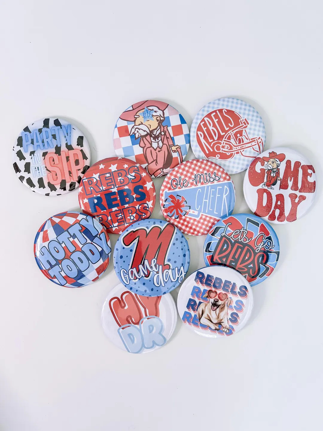 Olemiss// University of Mississippi GAMEDAY BUTTONS - Etsy | Etsy (US)