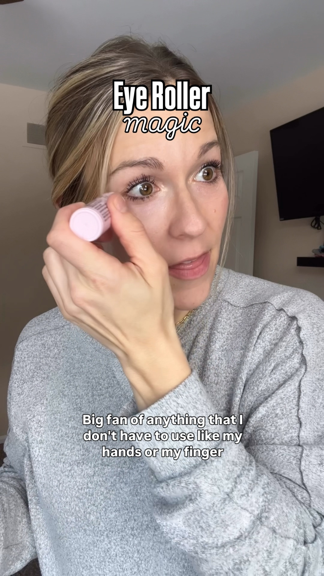 Because tired mom eyes deserve better 🤍
Comment BETTER to snag this busy mom tired eyes solution. 

This rose quartz eye roller is my quick little reset — cooling, de-puffing, and makes me look alive and ready to take on the day! 

@graceandstella is one of my go to skincare brands. 
This moisturizing eye roller ball is affordable, effective, and takes less than 30 seconds… aka made for busy mom life.

FOLLOW for more mom skincare tips.
SAVE for the next time you're sick of looking at those dark circles.
SEND to a mom friend who's tired eyes deserve better too.

#busymomhacks #affordableskincare #momselfcare #everydaybeauty #skincareroutine