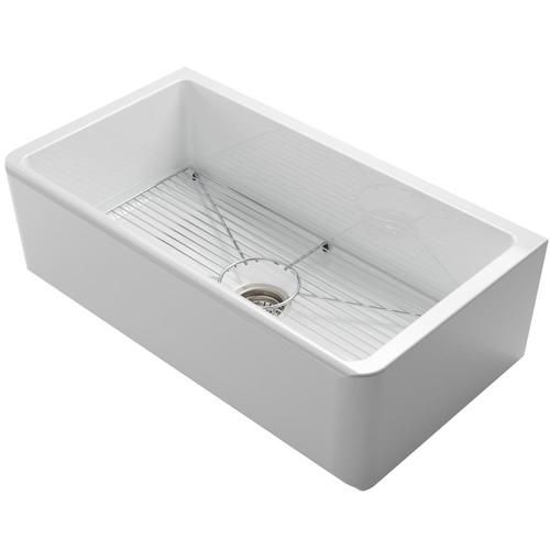 Kraus Turino 33-in x 18.25-in White Single Bowl Tall (8-in or Larger) Undermount Apron Front/Farm... | Lowe's