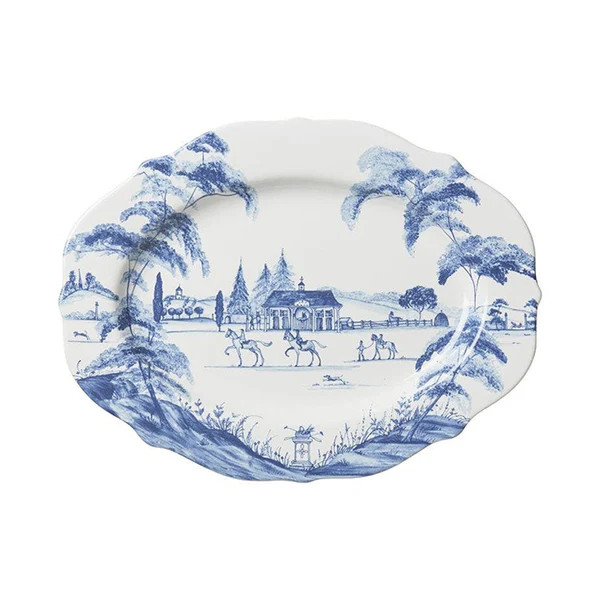 Country Estate Delft Blue 15" Serving Platter Stable | Caitlin Wilson Design