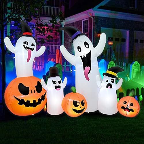ALLADINBOX 8 FT Halloween Inflatables Outdoor Decoration Pumpkins and Witched Ghosts with Build-i... | Amazon (US)