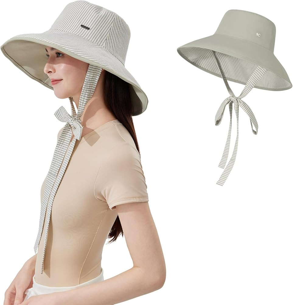 Wide Brim Sun Hats UPF 50+,UV Protection Waterproof Hiking Hat,Reversible Bucket Hat for Women Ou... | Amazon (US)