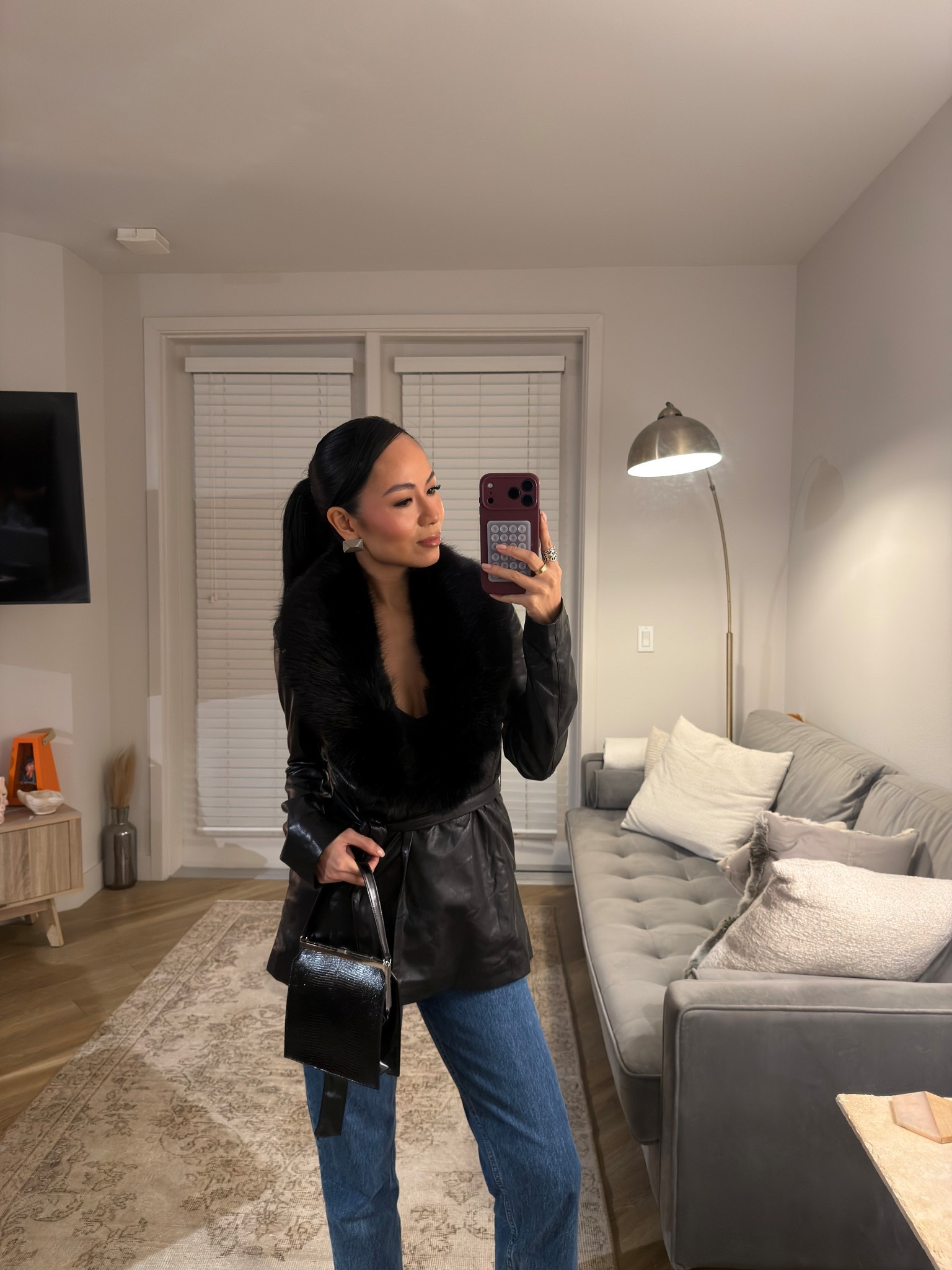 Fur trim leather jacket & jeans perfect for date night 

#LTKootd #LTKgrwm