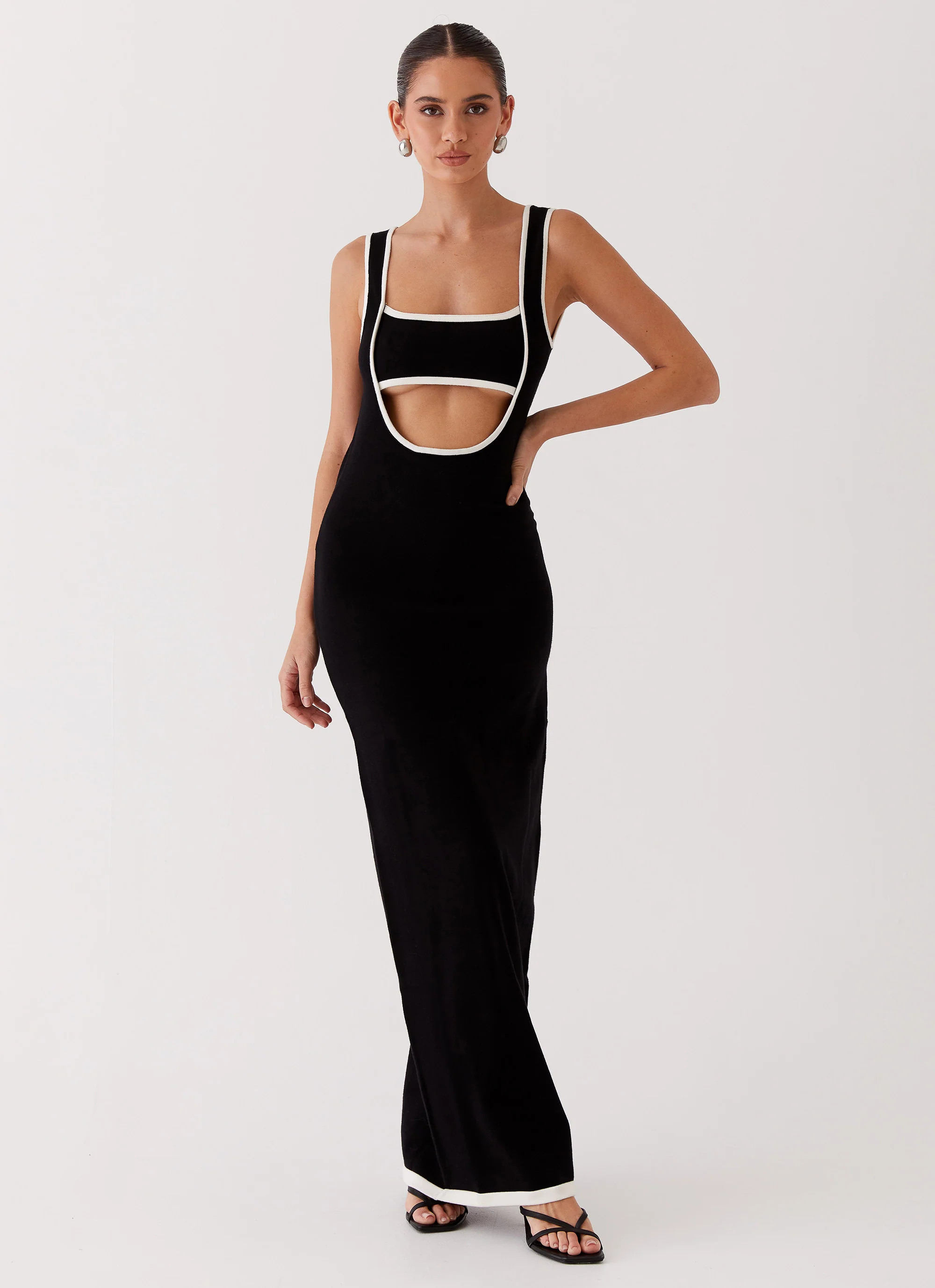 Lost In Paris Knit Maxi Dress - Black | Peppermayo (Global)