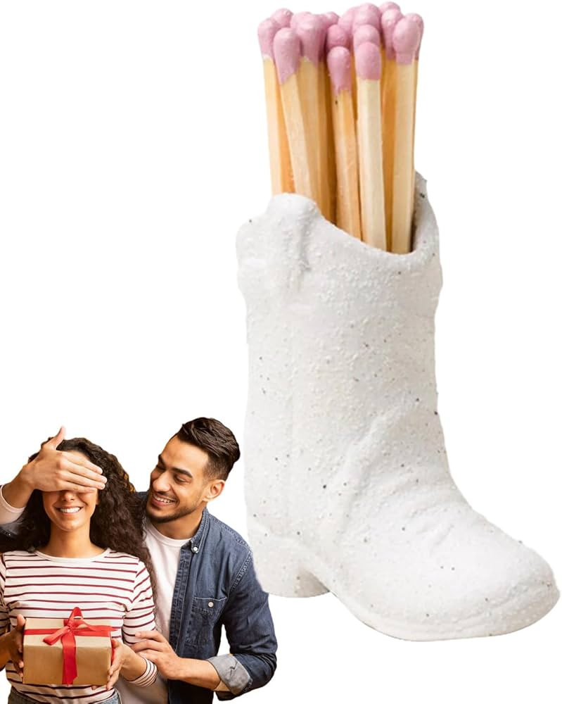 Cowboy Boot Match Holder, Cute Ceramic Boots Match Holder, Decorative Kitchen Accessories for Hom... | Amazon (CA)