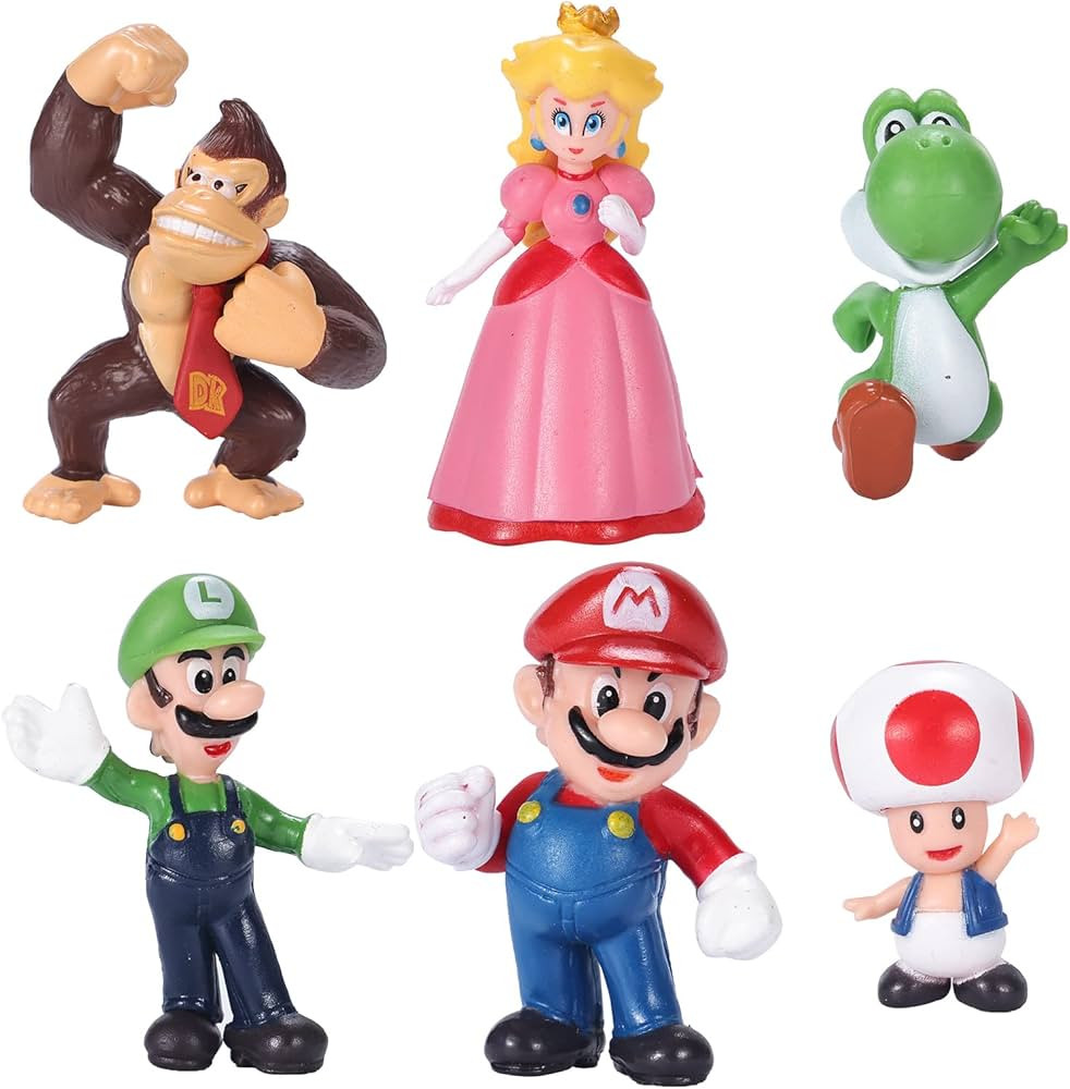 6 Packs Mario Toys Bros Super Mary Princess, Turtle, Mushroom, Orangutan, Action Figures （ 2 In... | Amazon (US)